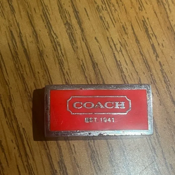 Coach vintage associate Red and Silver Emblem Pin - Picture 2 of 5